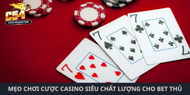 Mẹo chơi cược casino siêu chất lượng cho bet thủ tham khảo nhanh